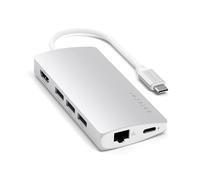 SATECHI 8 in 1 Hub USB C Multiporta V2 con HDMI 4K@60Hz, Ricarica PD 115W, Gigabit Ethernet, 3x USB-A 10Gbps e SD/MicroSD per MacBook Air & Pro, PC, Laptop - Argento