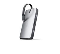 SATECHI Adattatore multiporta USB-C Hub, docking station 9 in 1, HDMI 4K, ricarica PD da 100 W, dati USBC, 2 USB-A, GbE, lettori di schede Micro/SD, VGA, per MacBook, Windows - Grigio siderale