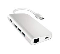 SATECHI Adattatore multiporta USB-C Hub, docking station con HDMI 4K, ricarica PD da 60 W, 3 USB-A, Ethernet, lettori di schede Micro/SD, per MacBook Pro/Air M1 M2 M3, Windows - Argento