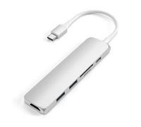 Satechi, Adattatore multiporta USB-C Power Delivery V2 slim, Argento