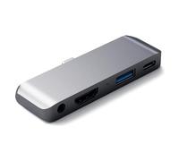 SATECHI - Adattatore Pro Hub Portatile Tipo C in Alluminio con Carica USB-C PD, 4K HDMI, USB 3.0 e Jack Cuffie da 3,5 mm - Compatibile con iPad Pro 20
