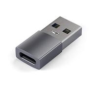 Satechi Adattatore USB-A a USB-C, 10Gbps, Ricarica 15W, Grigio Siderale | Progettato per CarPlay, PC e laptop Mac e Windows, trasferimento ultra veloce, conversione USB-C compatta