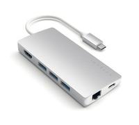 Satechi, Adattatore V2 USB-C 4K Ethernet con 3 porte USB-A 3.0 e lettore SD