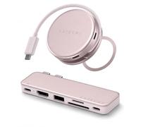 SATECHI Bundle Hub USB-C OntheGo 5 in 1 e Hub USB-C Snap 6 in 2 (Rosa Pastello) Bundle