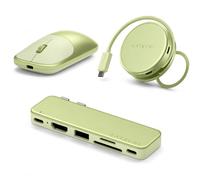 Satechi Bundle Mouse Wireless Slim EX, Hub USB-C OntheGo 5 in 1 e Hub USB-C Snap 6 in 2 (Giallo Agrume) Bundle