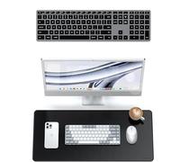 SATECHI Bundle Tappetino Mouse XXL 68x32 cm Nero in PU + Slim X3 Tastiera Bluetooth Retroilluminata con Tastierino Numerico QWERTY US per MacBook, iPad e iMac