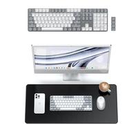 SATECHI Bundle Tappetino Mouse XXL 68x32 cm Nero in PU + SM3 Tastiera Meccanica Bluetooth 108 Tasti con Tastierino Numerico Retroilluminata QWERTY per Mac e Windows