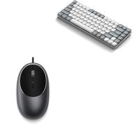 Satechi C1 Mouse USB-C Cablato in Alluminio con DPI Regolabile SM1 Tastiera Meccanica Wireless 75% Bluetooth Retroilluminata, Layout QWERTY USA, per Mac, iPad, Windows e Chromebook