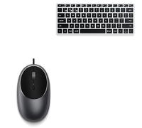 Satechi C1 Mouse USB-C Cablato in Alluminio Slim X1 Tastiera Bluetooth Multi-Dispositivo Retroilluminata, Layout QWERTY US, per MacBook, iMac, iPad e Windows