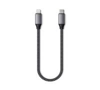 SATECHI Cavo da USB-C a Lightning 25 cm, Certificato Apple MFi | Sincronizzazione dati 480Mbps, scocca in alluminio, nylon intrecciato, per iPhone 14 e precedenti con porta Lightning