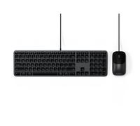 SATECHI Combo Tastiera e Mouse con Cavo Slim CLX3, QWERTY US, Nero | Layout Americano, tastiera e mouse con cavo, USB-C Plug and Play, per Mac, PC Windows e Android