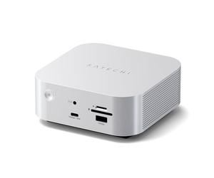SATECHI CubeDock™ Thunderbolt 5 Docking Station 13 in 1, Custodia SSD NVMe | Per MacBook Pro/Mini & PC Thunderbolt 5, USB4 V2 80/120Gbps, 140W, fino a 8K, Ethernet 2.5GbE, USB-C/A, raffreddamento attivo