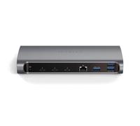 SATECHI Docking Station 11 in 1 con 3x Thunderbolt 4 fino a 40Gbps, Stazione con Ricarica PD 96W, Ethernet, 4K@60Hz, 3x USB-A 3.2 10Gbps, USB-A 2.0, Lettore SD UHS-II, Audio, per MacBook, Laptop