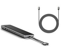 SATECHI Dual USB C Stazione di Docking con Supporto e Archiviazione SSD e Cavo HDMI 2.1 8K per Configurazioni Multi Monitor e Organizzazione della Postazione di Lavoro Bundle