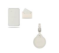 SATECHI FindAll Travel Essentials Bundle - Localizzatore Valigia Beige + Air Tag Card Beige con Apple Find My, Ricarica Wireless e Avvisi Sonori