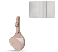 SATECHI FindAll Travel Essentials - Localizzatore Valigia Desert Rose + Custodia Passaporto Sabbia con Apple Find My, Ricarica Wireless e Protezione RFID