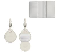 SATECHI FindAll Travel Security Bundle - Localizzatore Valigia Beige + Custodia Passaporto Find My con RFID e Ricarica Wireless