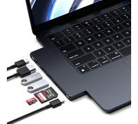 SATECHI Hub Dual USB C Pro Slim 7 in 1, USB4 40Gbps, 100W, Midnight | Video 6K@60Hz, 2x USB-A e 1x USB-C a 10Gbps, HDMI, lettori SD/MicroSD, per MacBook, laptop Windows e altro