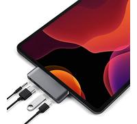 SATECHI Adattatore Pro Hub Portatile Tipo-C In Alluminio Con Carica USB-C PD, 4K HDMI, USB 3.0 e Jack Cuffie Da 3,5mm - Compatibile Con iPad Mini 6 Gen, iPad Pro 2020 - Grigio Siderale