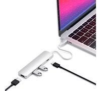 SATECHI Hub USB C 4 in 1 Slim Classic, multiporta con HDMI 4K, ricarica PD da 60 W, 2 porte USB-A, per MacBook, Windows e dispositivi USB-C - Argento