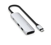 SATECHI Hub USB C 4 in 1 Slim Plus, PD 100W, HDMI 4K, Argento | 2x Porte USB-A 10Gbps, video 4K@60Hz, per MacBook Air/Pro/Neo, laptop Windows e altro