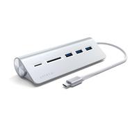 SATECHI Hub USB C 5 in 1 Combo per Scrivania, Argento | 3x Porte USB-A a 5Gbps, lettori Micro/SD, design da scrivania in alluminio, per MacBook Air/Pro/Neo (senza ricarica PD)