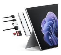 SATECHI Hub Doppio USB-C Per Surface Pro 9, Docking Station Microsoft Surface Pro 9 Con USB-A 3.2, HDMI 4K/60Hz, Pass - Through USB4, USB-C 3.2, Schede UHS-I SD/Tf