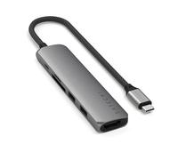 SATECHI Hub USB C 6 in 1 Slim Plus, PD 100W, HDMI 4K, Grigio Siderale