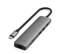 SATECHI Adattatore USB-C Hub Multiport 7 in 1 USB-C con 4K HDMI, 100W PD, 2 porte dati USB 3.2, Ethernet, lettore di schede Micro/SD per MacBook, Windows - Space Grey