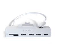 SATECHI Hub a Pinza USB-C - Porta Dati USB-C, Dati USB-A 3.0, Lettore Schede Micro/SD Compatibile con Apple Studio Display e iMac 2021 24", Non Compatibile con iMac 2020 e Modelli Precedenti (Argento)