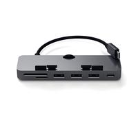 SATECHI Hub a Pinza USB-C - Porta Dati USB-C, Dati USB-A 3.0, Lettore Schede Micro/SD Compatibile con Apple Studio Display e iMac 2021 24", Non Compatibile con iMac 2020/Precedenti (Grigio Siderale)