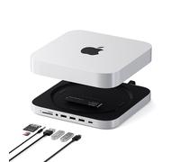 SATECHI Mac Mini Hub & Supporto per Mac Mini M2/M1 e Studio M4/M1 | Custodia SSD NVMe/SATA, USB-C 3.2 a 10Gbps, 3x porte USB-A fino a 10Gbps, jack audio (non compatibile con Mac Mini M4)