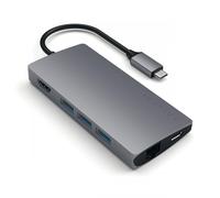 SATECHI 8 in 1 Hub multiporta V2 con Ethernet, HDMI 4K@60Hz, Ricarica PD 60W, 3 Porte USB-A 10 Gbps, SD e MicroSD, per MacBook Air e Pro, PC, Portatile e altro - Grigio Siderale
