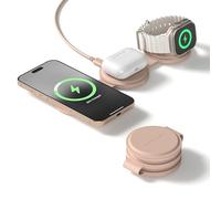 SATECHI OntheGo™ 3-in-1 Caricatore Wireless Qi2 Portatile, Pad di Ricarica Rapida per iPhone, Apple Watch e AirPods - Rosa, - . .
