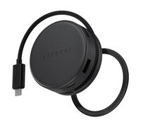 SATECHI OntheGo™ 7-in-1 USB-C Hub, Adattatore Multiporta Magnetico Compatto, 100W PD, HDMI4K/60Hz, Gigabit Ethernet, 2×USB-A 5Gbps, Lettore SD/microSD, Cavo a Spirale, per Mac &Windows - Nero Spaziale