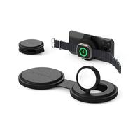 SATECHI OnTheGo Caricatore da viaggio Qi2 2-in-1 con ricarica rapida da 15W per iPhone e 5W per Apple Watch, caricatore wireless magnetico MagSafe - Nero
