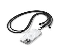 Satechi OntheGo™ Cavo USB-C con cordino, ricarica rapida da 60W, trasferimento dati a 480 Mbps, laccetto da collo integrato, cavo USB intrecciato regolabile da 1,5 m, USB-C per iPhone, Android - Nero