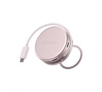 SATECHI OntheGo™ Hub USB-C Magnetico 5 in 1 con Cavo Avvolgibile, PD 60W, HDMI 4K, Lettore SD, USB-A e Porta USB-C 5 Gbps per MacBook Neo/Air/Pro, Laptop e iPad - Rosa Pastello