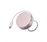 SATECHI OntheGo Hub USB C Magnetico 5 in 1, PD 60W, HDMI 4K, Rosa Pastello | Ideale per MacBook Neo, cavo retrattile, supporto magnetico, lettore SD, USB-C/A 5Gbps, compatibile con dispositivi USB-C