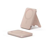 SATECHI OntheGo™ Batteria Esterna 5000mAh, Power Bank MagSafe Qi2 con Ricarica Rapida 15W e Supporto Integrato, Compatto, per Android e tutti gli iPhone 17 16 15 fino a 12 - Rosa