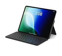 SATECHI OntheGo Tastiera Bluetooth compatta con supporto regolabile, collega fino a 3 dispositivi, batteria USB-C ricaricabile, design ergonomico, layout tedesco, nero