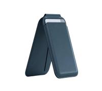 Satechi, Portacarte per iPhone con funzione supporto in pelle, Blu