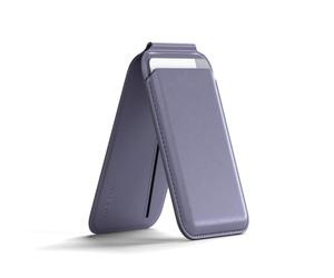Satechi Portafoglio MagSafe e Supporto per iPhone, Portacarte Magnetico con Supporto, NFC e 4 Slot per Carte, Compatibile con iPhone 17-12 - Materiale Premium (PU) Grigio Lavanda