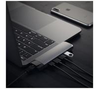 SATECHI - PRO Hub Adattatore Tipo-C in Alluminio con Ethernet - Uscita Video 4K HDMI, USB-C PD, Gigabit Ethernet, Porte USB 3.0 e Slot Scheda Micro SD