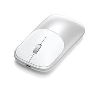Satechi Slim EX Mouse Wireless, Bluetooth Multi-Dispositivo e 2,4 GHz per macOS, Windows, iPadOS e Android, Clic Silenziosi, Alluminio Anodizzato, Ricarica USB-C - Argento
