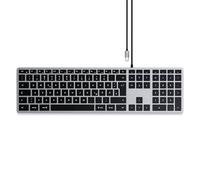 Satechi Slim W3 Cablato Tastiera Tedesco, QWERTZ Antracite pulsanti multimedia,