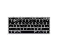 Satechi Slim X1 Tastiera Wireless Bluetooth Retroilluminata - Sync Multi-Dispositivo - per M2/M1 Macbook Pro/Air, M2/M1 iPad Pro/Air, M2 Mac Mini (Grigio Siderale, Layout QWERTY Inglese Stati Uniti)