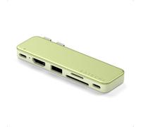 SATECHI Snap Hub USB-C 6 en 2 per MacBook Neo con Doppio Connettore Integrato, HDMI 4K@60Hz, Ricarica PD 45W, Lettori SD/microSD, USB-A e Porta USB-C 5Gbps - Giallo Agrume