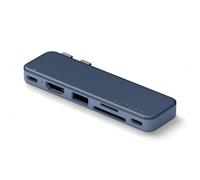 SATECHI Snap Hub USB-C 6 en 2 per MacBook Neo con Doppio Connettore Integrato, HDMI 4K@60Hz, Ricarica PD 45W, Lettori SD/microSD, USB-A e Porta USB-C 5Gbps - Indaco