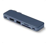 SATECHI Snap Hub USB C 6 in 2 per MacBook Neo, Ricarica 45W, Indaco | Progettato per MacBook Neo con doppio connettore integrato, 4K@60Hz, lettori SD/microSD, USB-A e USB-C 5Gbps